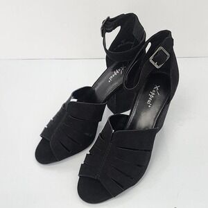 595‎ Xappeal KAYA Black Heels Sandals Size 9.5